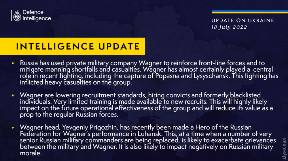 ��� Defence Intelligence �� ����� 18 �����: �������� �������� �������� �������� ����� ��������� ��� ����� ��������, ��������� ���������� �� ���, �� ������ ���� ������� �� ������� ������